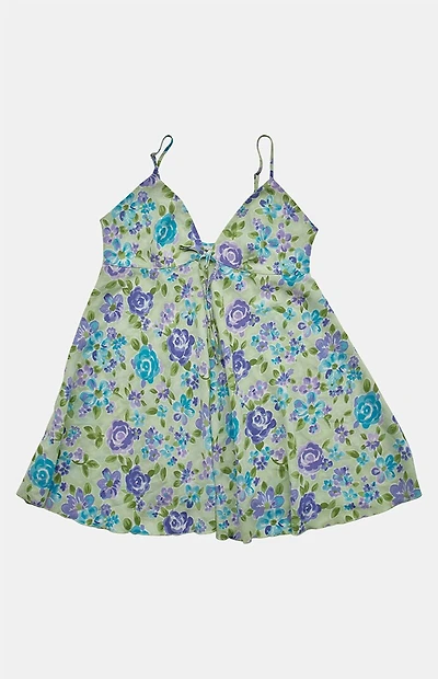 PS VINTAGE 2000s Floral Slip Tank V-Neck Top