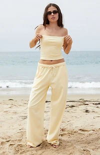 John Galt Yellow Amelia Cropped Tube Top