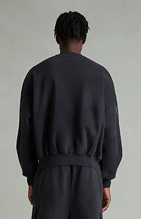Fear of God ESSENTIALS Vintage Black Crew Neck Cropped Relaxed Sweatshirt