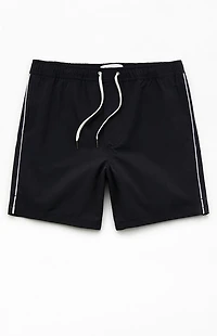 Pacsun Jet Black Chambray 6" Swim Trunks