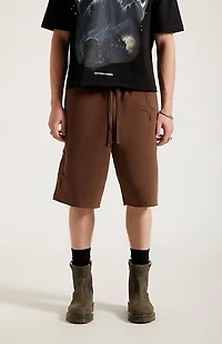 Pacsun Distressed Star Applique Baggy Sweat Shorts