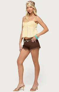 Edikted Byrdie Ruched Babydoll Tank Top