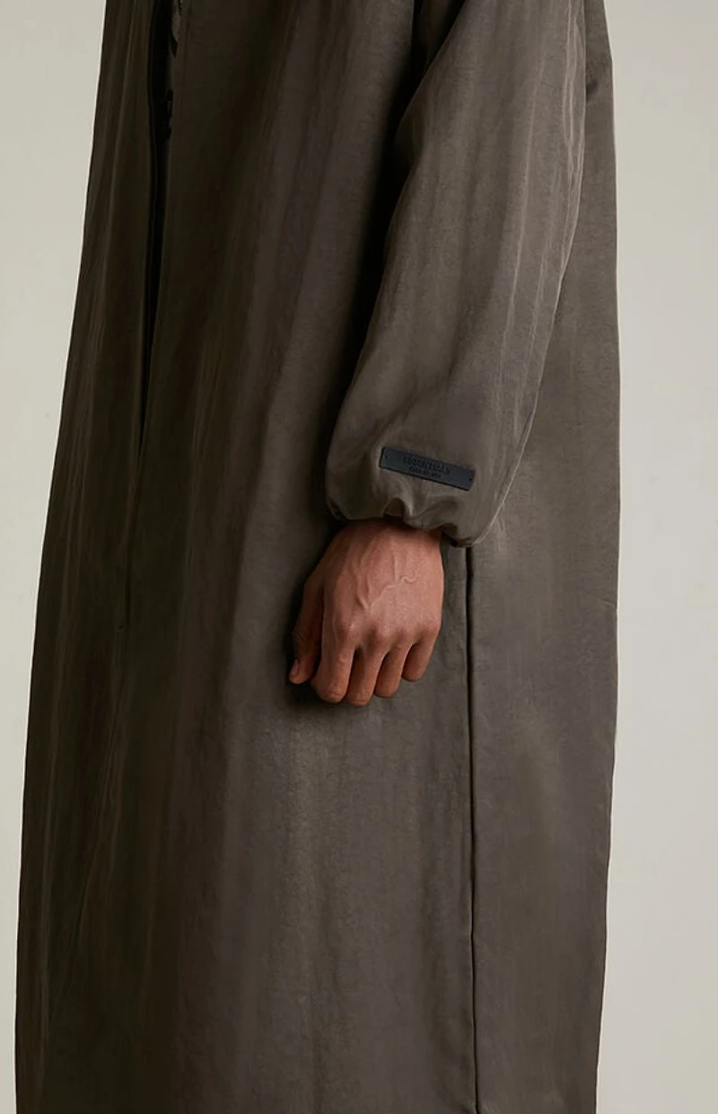 Fear of God ESSENTIALS Brown Textured Nylon Trench Coat