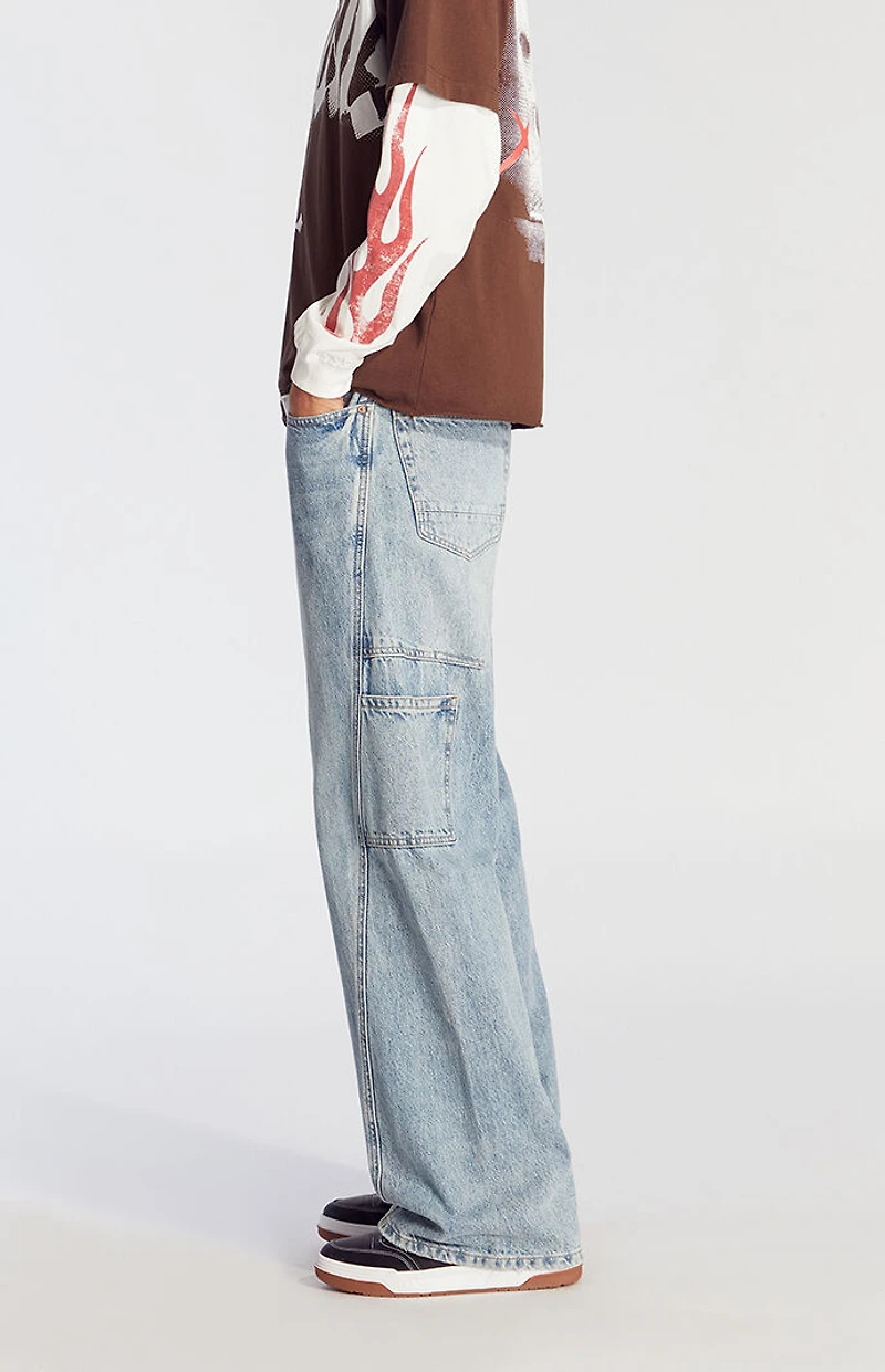 Pacsun Blake Extreme Baggy Jeans Carpenter Light Indigo