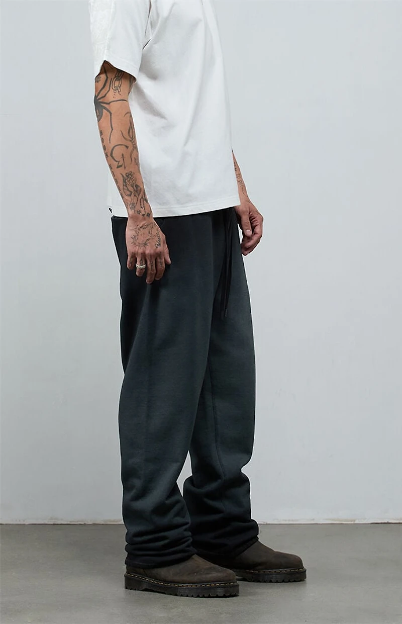 A.R.C. Black Washed Heavyweight Fleece Baggy Sweatpants