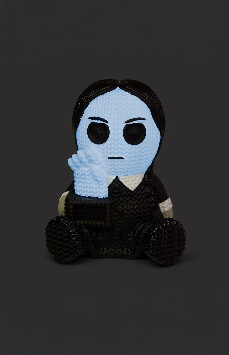 The Addams Family Wednesday Addams With Thing Glow In The Dark 101 Knit Series Vinyl Figure