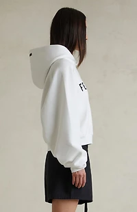Fear of God ESSENTIALS Women's Bright White Raglan Cropped Hoodie