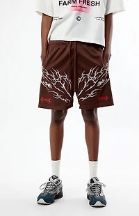 Civil Brown Core Mesh Basketball Shorts