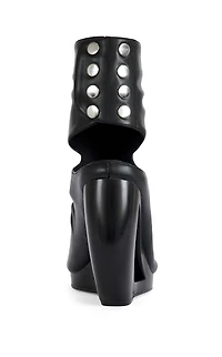 AZALEA WANG Women's Circos Black Wedge Sandal Booties