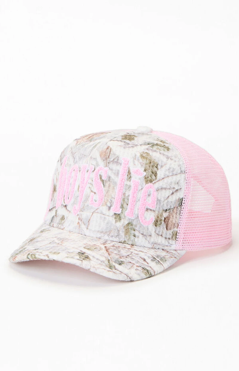 Boys Lie Camo Rose Colored Trucker Hat