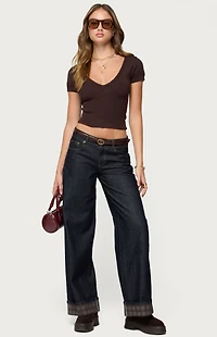 Edikted Theresa V Neck Knit Top