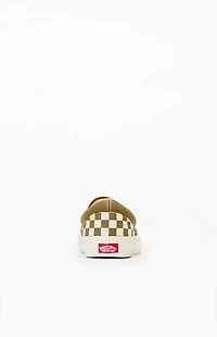 Vans Olive Checkerboard Slip-On Shoes