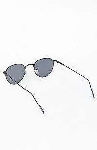 Pacsun Black Metal Round Frame Sunglasses