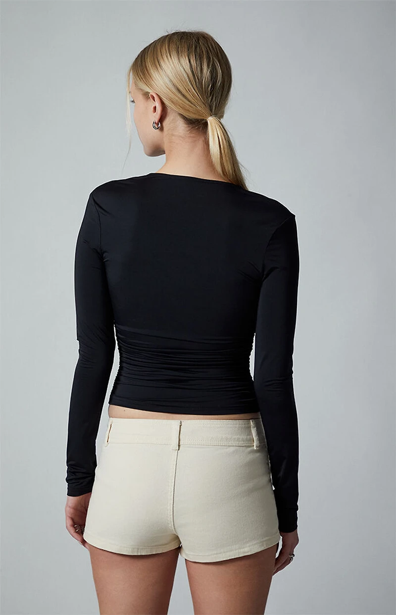 Third Charm Natalia Shell Button Long Sleeve Top