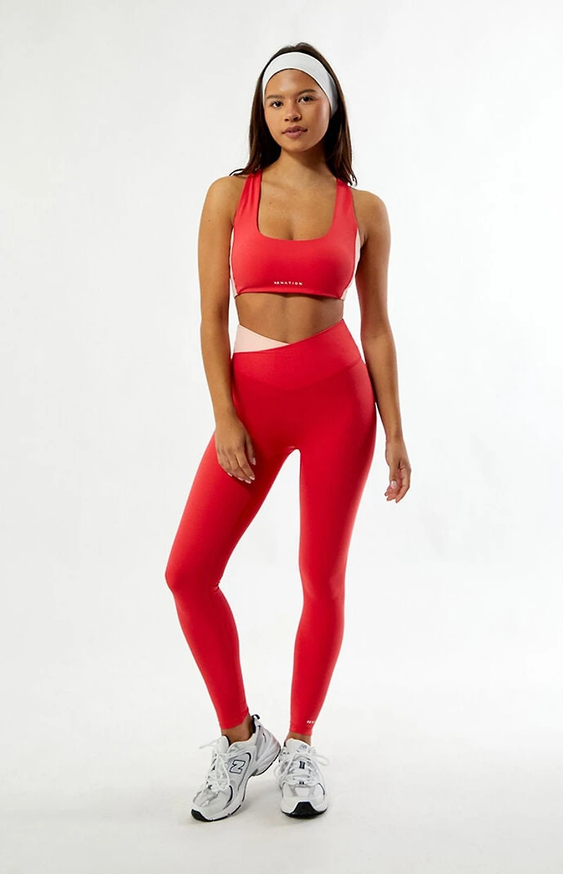 PE NATION Active Red Wander Full Length Leggings