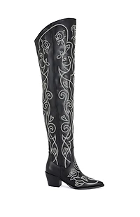AZALEA WANG Women's Kess Over The Knee Western Boots