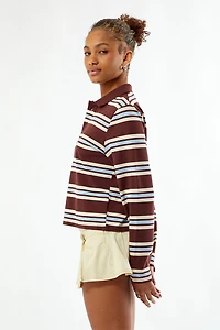 Your Favorite Megan Striped Long Sleeve Polo Shirt