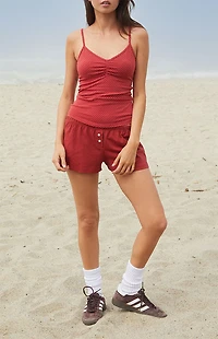 John Galt Red Polka Dot Archie Tank Top