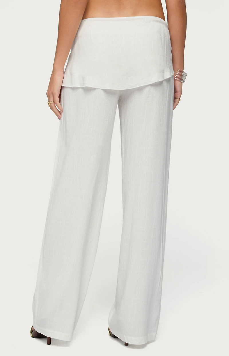 Edikted Suki Sarong Belt Linen Look Pants