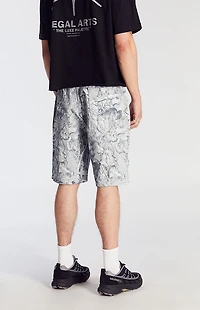 Pacsun Backwoods Light Camo Tree Denim Baggy Shorts