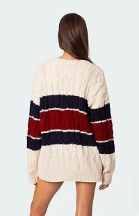 Edikted Tinsley Oversized Cable Knit Cardigan