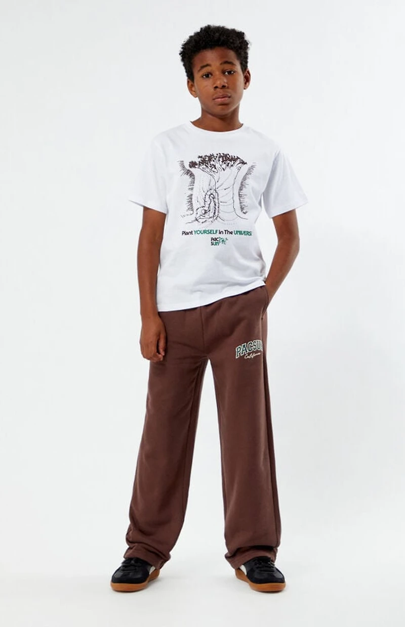 Pacsun Kids Brown Logo Baggy Sweatpants