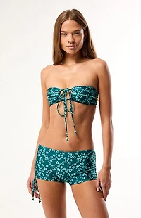 Kulani Kinis Floral Stitch Bandeau Bikini Top