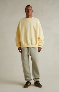 Fear of God ESSENTIALS Garden Yellow '90s Fit Fleece Crew Neck Sweatshirt