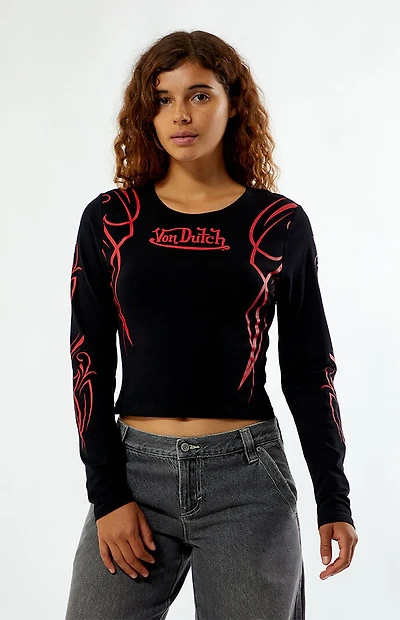 Von Dutch Long Sleeve Crop Top