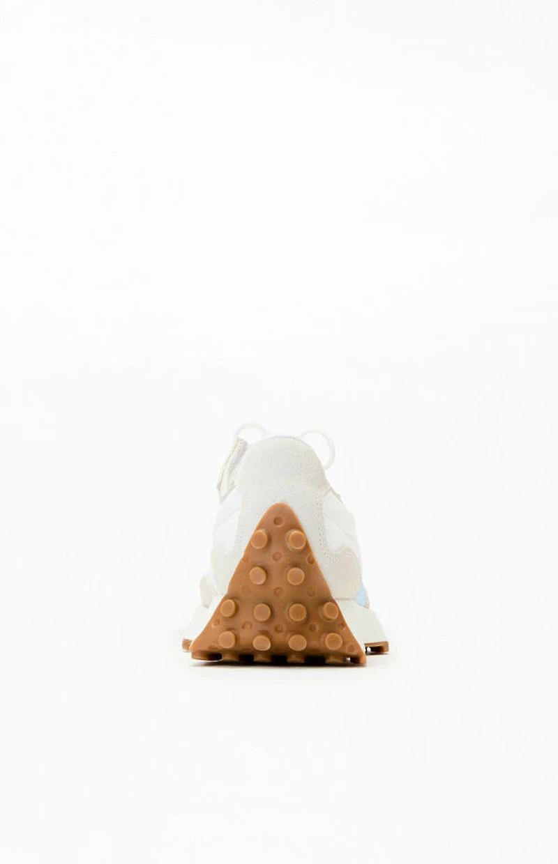 New Balance White & Blue 327 Sneakers