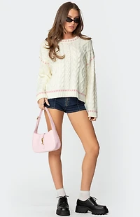 Edikted Eleni Cable Knit Sweater