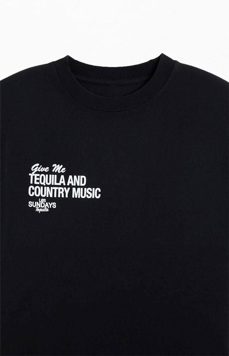 Los Sundays Black The Tequila & Country Music T-Shirt