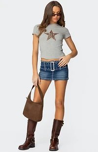 Edikted Narla Leopard Star T-Shirt