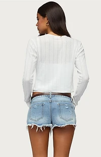 Edikted Adie Pointelle Cardigan