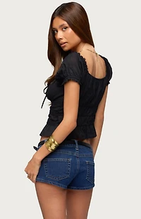 Edikted Laurena Lacey Ruched Top