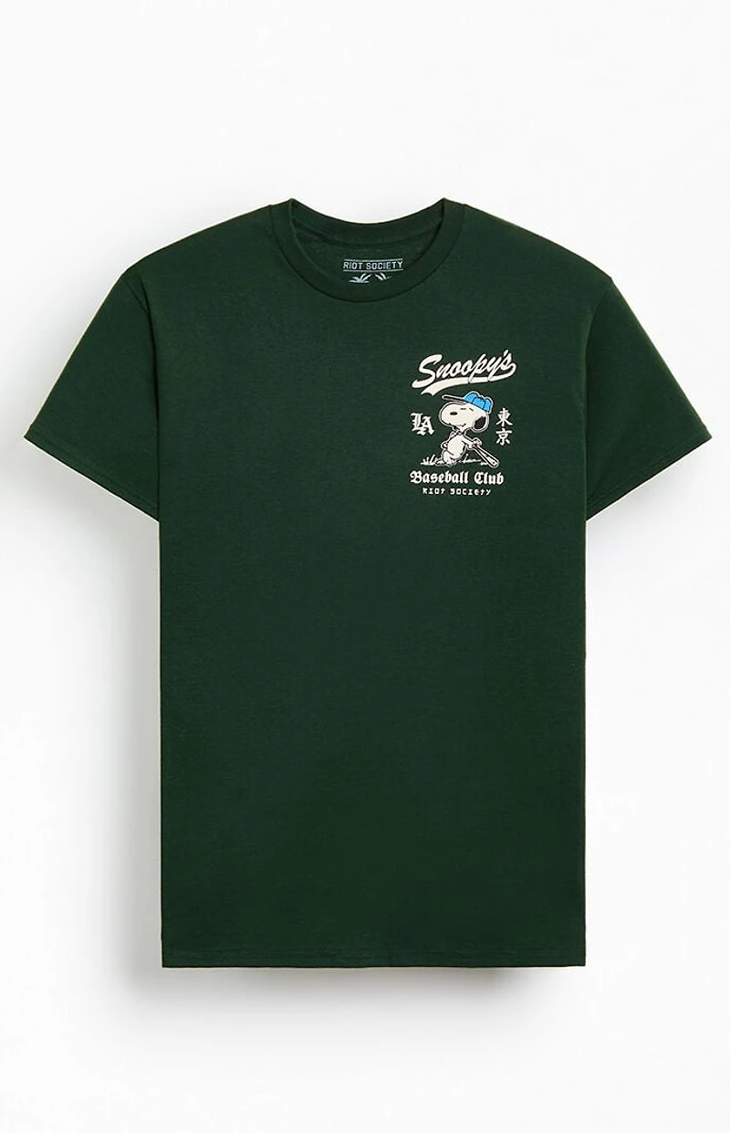 Riot Society Snoopy Baseball Showtime T-Shirt