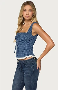 Edikted Zeffie Gingham Tie Top