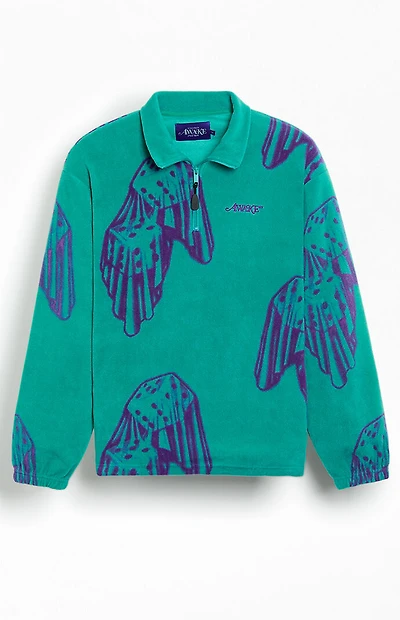 Awake NY Dice Print Fleece Quarter Zip Sweatshirt