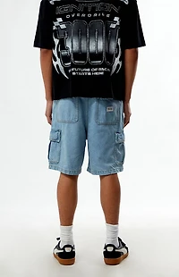Rhythm Light Indigo Baggy Denim Cargo Shorts