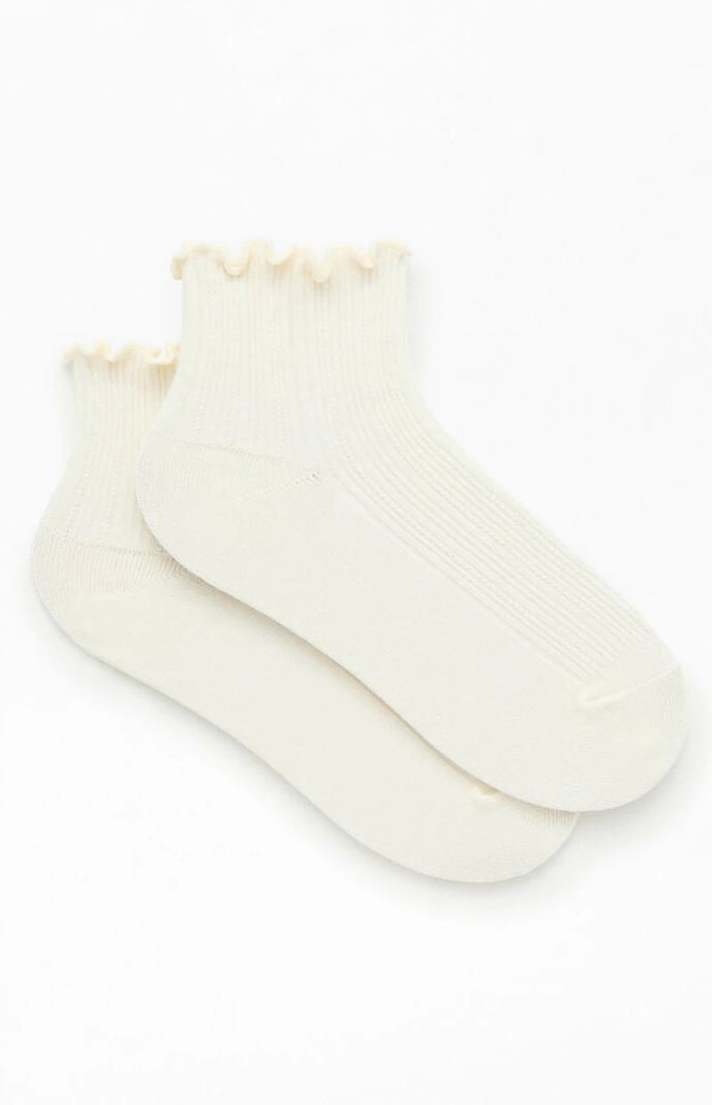 John Galt Ruffle Ribbed Ankle Socks