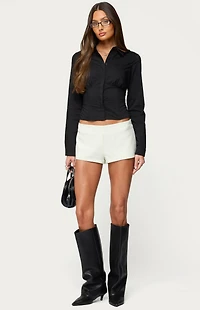 Edikted Amelie Lace Up Button Shirt