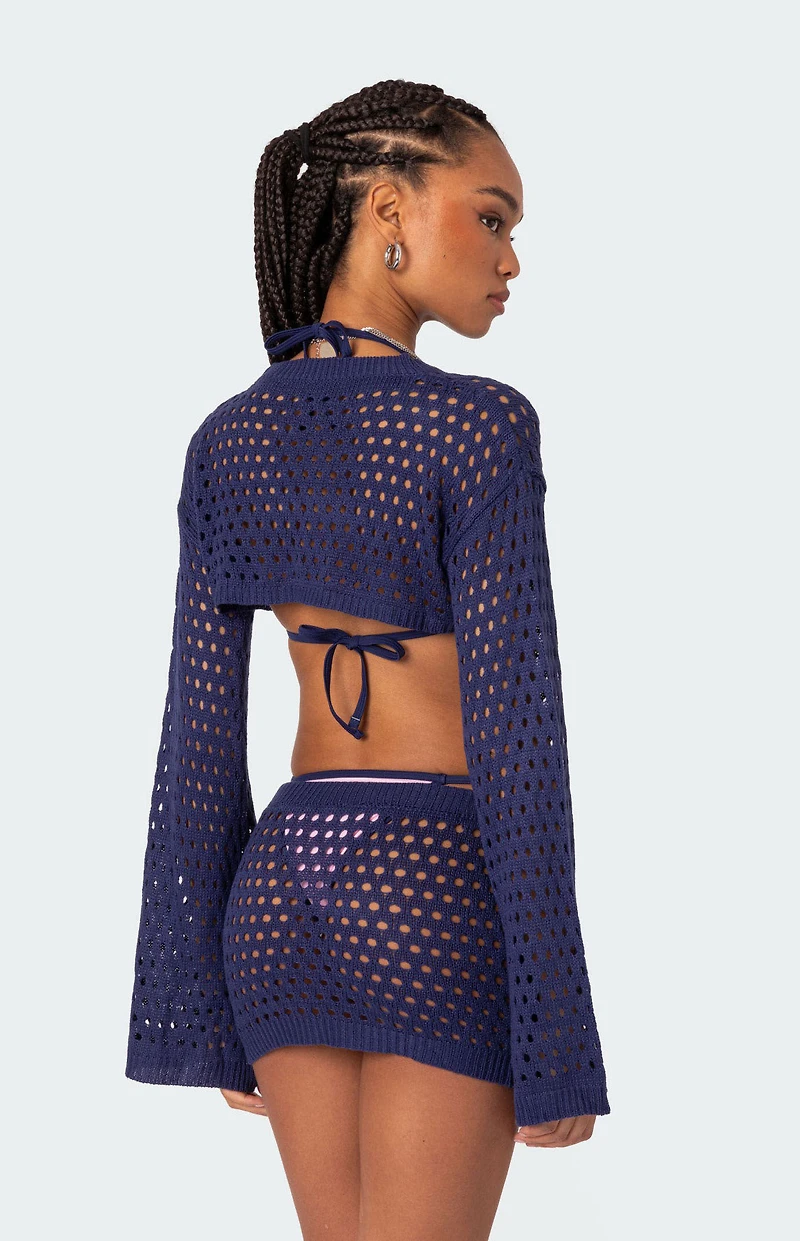 Edikted Celena Crochet Shrug Top