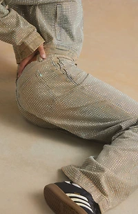 RARE DNM EDIT Rhinestone Low Rise Baggy Jeans