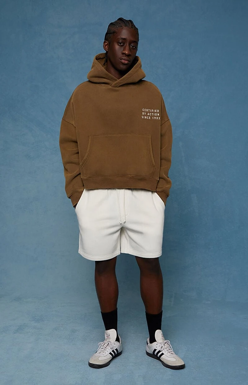 Pacsun Fleece Cream Sweat Shorts
