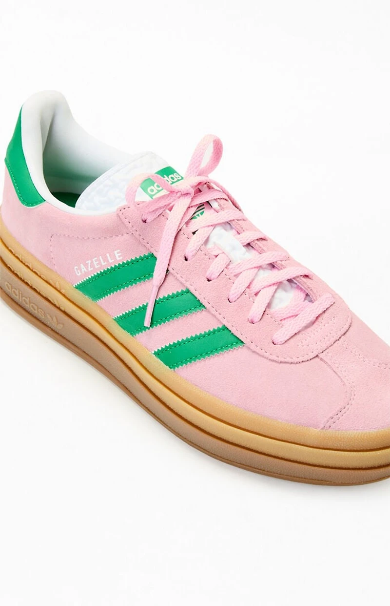 adidas Women's Green & Pink Gazelle Bold Sneakers