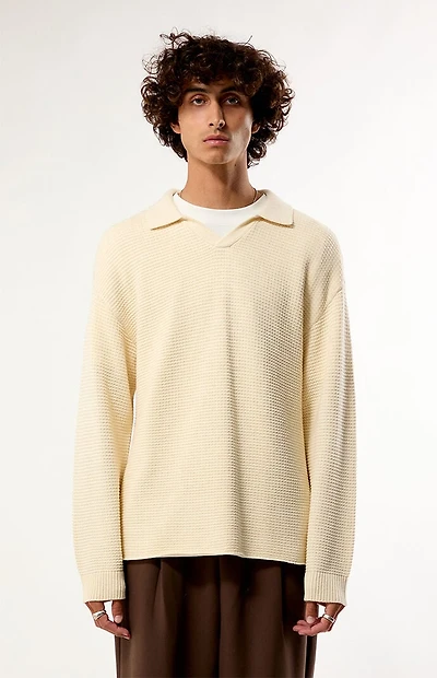 Pacsun Cream Vaughn Polo Sweater