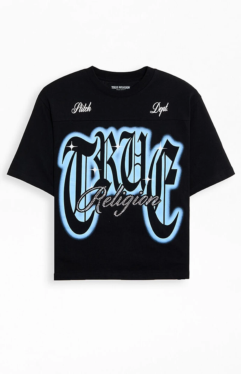 True Religion XL Crystal Logo Boxy T-Shirt