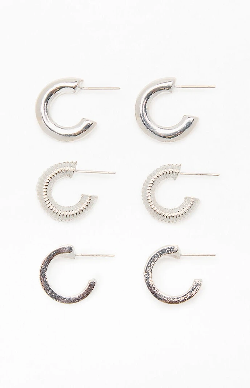 LA Hearts 3 Pack Serafina Hoop Earrings