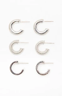 LA Hearts 3 Pack Serafina Hoop Earrings