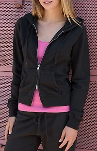 John Galt Black Full Zip Hoodie